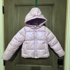 Iridescent Lavender Girls Puffer Jacket